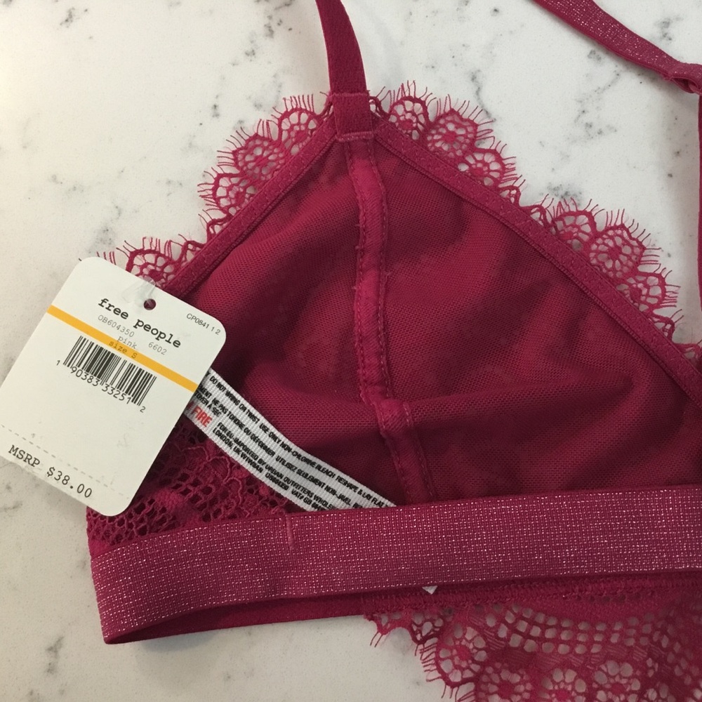 FREE PEOPLE Bralette Swept Away Eyelash Lace Bra - Picture 8 of 8